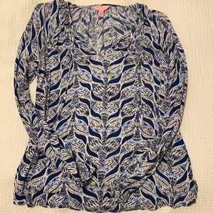 Whale tail print Lilly Pulitzer top
